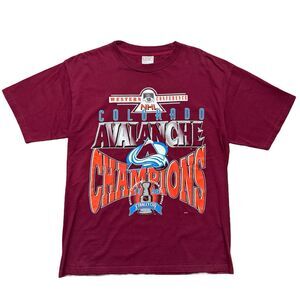 Vintage 90s Colorado Avalanche 1996 Champions T Shirt Mens Size L USA NHL